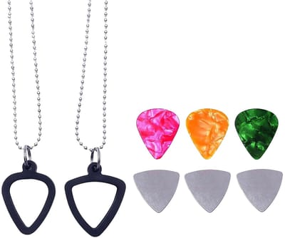 longziming -Gitaar Plectrum Halskoord – Duurzaam Siliconen met 6 Plectrums, Comfortabel & Stijlvol, Handig voor Gitaristen & Muziekliefhebbers