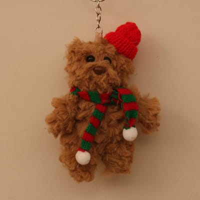 Schattige Schattige Barcelona Beer Hanger Pluche Speelgoed Pop Kerstbeer Tas Hangende Sleutelhanger 4 inch brown