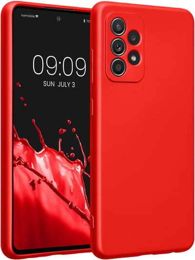 kwmobile metallic telefoonhoesje van TPU - geschikt voor Samsung Galaxy A52 / A52 5G / A52s 5G - Flexible case voor smartphone - In metallic donkerrood