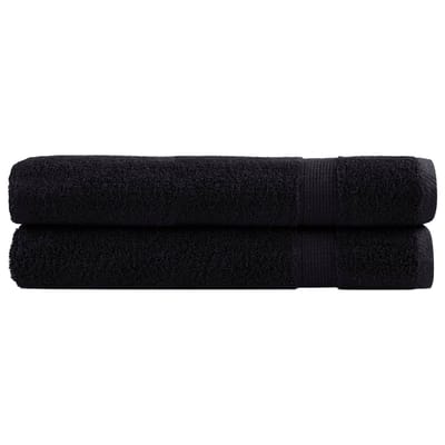 vidaXL - Saunadoeken - SOLUND - 2 - st - 600 - g/m² - 80x200 - cm - zwart