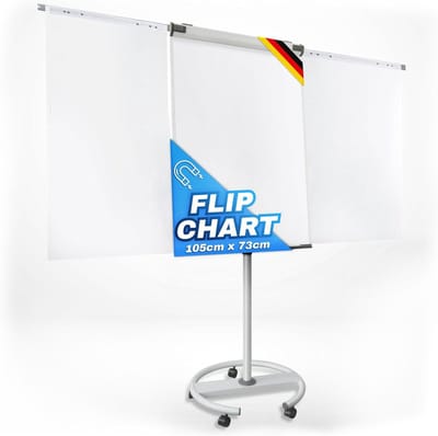 FLOORDIREKT Mobiele Flipchart - Shark Premium - Verrijdbaar - Met Papienhoudens - Magnetisch