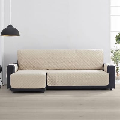 Belmarti Velvet chaise-longue bankbeschermer links - 200 cm - Beige