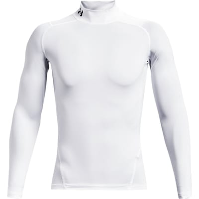 Under Armour UA HG Heatgear Armour compressie Mock Long Sleeve Heren Sportshirt - White - Maat S