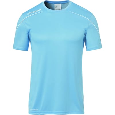 Uhlsport Stream 22 Shirt Korte Mouw Kinderen - Cyaan / Wit | Maat: 140