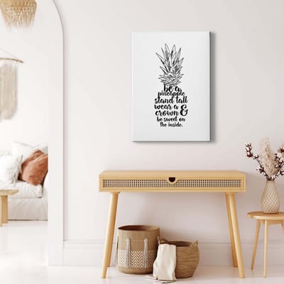Canvas print DD123143 Be a pineapple A.S. Création 0,5 x 0,7 m Wit Kantoor Hal/Gang Keuken Slaapkamer Woonkamer