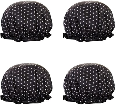 Dailygoods- Douchemutsen Set van 4 - Waterdichte Badmutsen - Herbruikbare Baddouchemutsen - Dubbellaagse Haarbeschermers - Voor Dames/Heren - Tot 27 cm Diameter - Badmuts