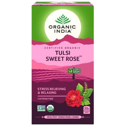 Thé au Tulsi et à la Rose (25 packs, 1.6 g), Tulsi Sweet Rose Bio Inde pink
