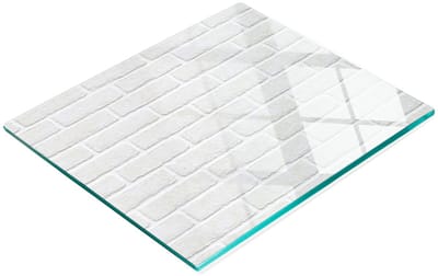 Decoratieve serveerplank van glas met baksteenmotief, 60x52 cm