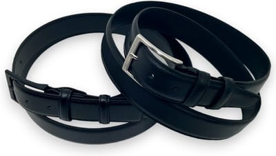 Safekeepers riemen - 2pak - zwart leer - vegan zwart - zwarte en zilverkleurige gesp