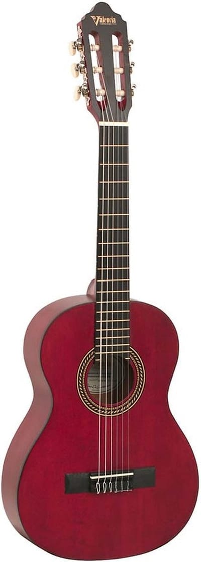 Valencia VC202TWR Klassieke Gitaar 1/2 Red Satin