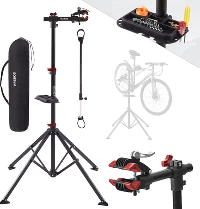 AREBOS Fiets montagestandaard, met draagtas, 360° draaibaar, draagvermogen 30 kg