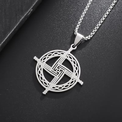 Nieuw Roestvrij Staal Keltisch Iers Kruis Ketting Titanium Staal Koppel Veelzijdige Hanger gray