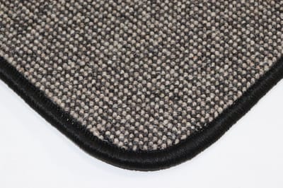 PRIMA - set - Diva - Wollen vloerkleedjes - naast bed - warme voeten - antraciet - zwart - ecru - 2x 50x100cm