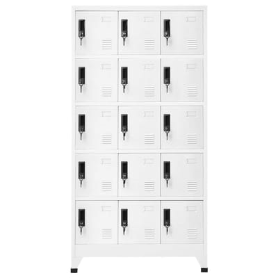 vidaXL - Lockerkast - 90x40x180 - cm - staal - wit
