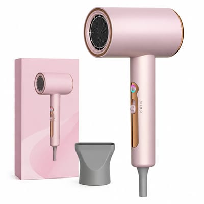 Haardroger - 2000 W - koude en warme lucht met 3 snelheden - geconcentreerd mondstuk - roze verpakking