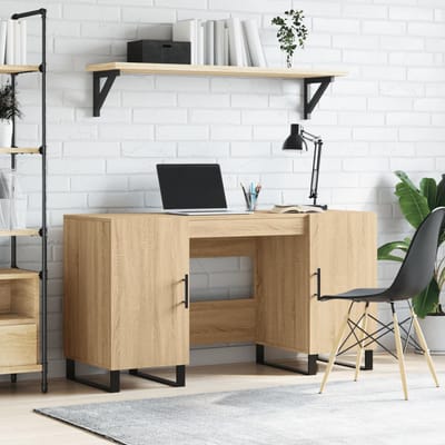 vidaXL - Bureau - 140x50x75 - cm - bewerkt - hout - sonoma - eikenkleurig