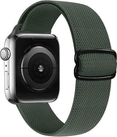 By Qubix - Geschikt voor Apple Watch bandje - Solo Loop Nylon bandje - Groen - Geschikt voor Apple Watch 44mm / 45mm / 46mm / 49mm (Ultra 1,2 en 3) - nylon - bandje iWatch