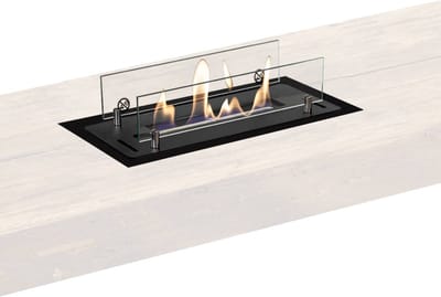 Xaralyn Bio-ethanol haard - bio-ethanol brander S met inbouwprofiel - zwart - 2 KW verwarming - eenvoudig inbouwen - veilig - inbouwhaard - echte vlammen