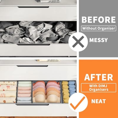 Set van 16 Vouwbare Ladeverdelers - Opbergboxen voor Kleding, Sokken, Ondergoed en Accessoires - Garderobe Organizer Grijs