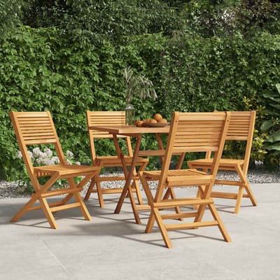 vidaXL - Klapstoelen, - 4 - stuks, - 47x62x90 - cm, - massief - teakhout