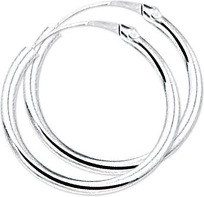 The Jewelry Collection Oorringen Ronde Buis - Zilver