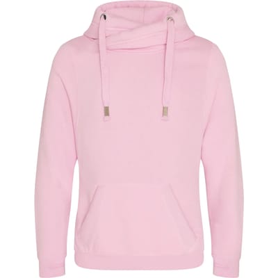 Just Hoods Cross Neck Hoodie JH021 - BABY PINK - XS