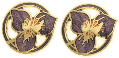 Behave - Oorclips dames - bloemmotief - paars - 1,5 cm