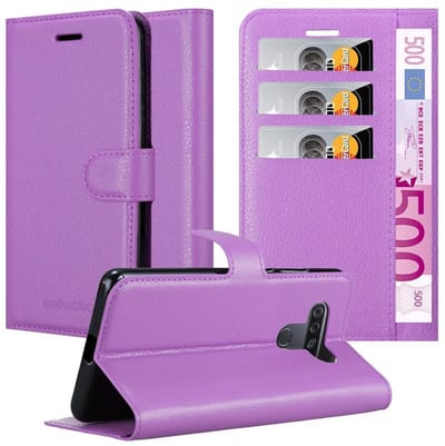 Cadorabo Hoesje geschikt voor LG KQ51 in MANGAAN PAARS - Beschermhoes met magnetische sluiting, standfunctie en kaartvakje Book Case Cover Etui