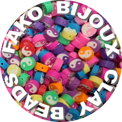Fako Bijoux - 100 Klei Kralen Yin Yang Mix - Polymeer Kralen - Figuurkralen - Kleikralen - 10mm - 100 Stuks