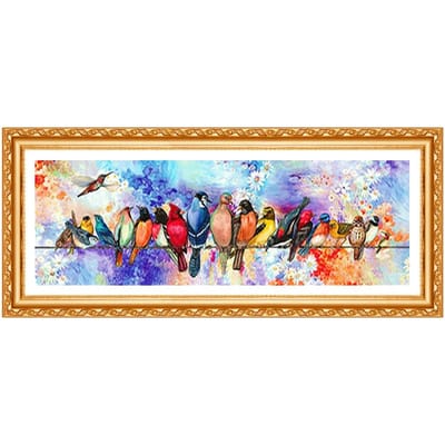 Peinture diamant thème  oiseaux de dessin animé , perceuse ronde complète 5D à faire soi-même, ensemble de broderie 3D, point de croix, décor, cadeau 20X30CM gray