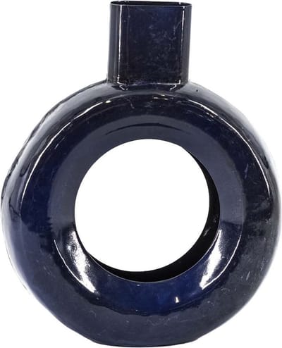 HomeBound by KY | Vaasje donut rond kobalt blauw | donut vaas | 6x20,5x23,5cm