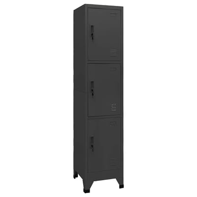 vidaXL - Lockerkast - 38x45x180 - cm - staal - antracietkleurig