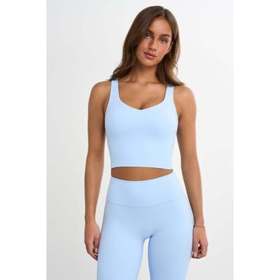 FAMME Softy Crop Top Light Blue M