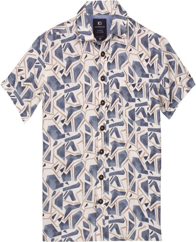 Giordano – Vivaro – Grafische print – Overhemd met korte mouwen - Navy – 616881-60