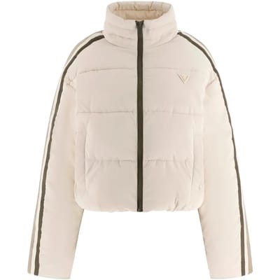 Dames asymmetrische parka met contrastbanden Guess