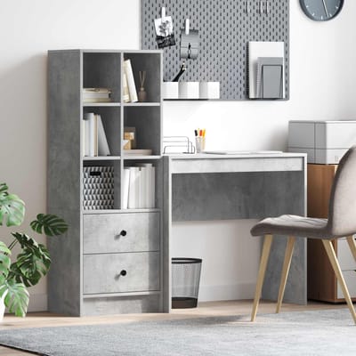 vidaXL - Bureau - Beton - Grijs - 125,5 - x - 40 - x - 127 - cm - 2 - st