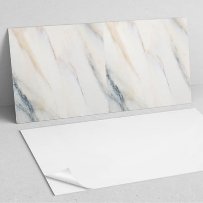 Coloray Wandpanelen Zelfklevend - Elegant marmerpatroon PVC Wandpaneel - 100 cm x 50 cm - Wit Wandbekleding Zelfklevend - 1 stuk - Texturen Wandpanelen Zelfklevend - Wandpanelen Keuken - Wandpaneel Badkamer