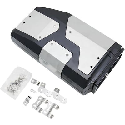 Boîte à outils de moto, support latéral gauche, boîte en aluminium adaptée à la BMW R1250GS gris