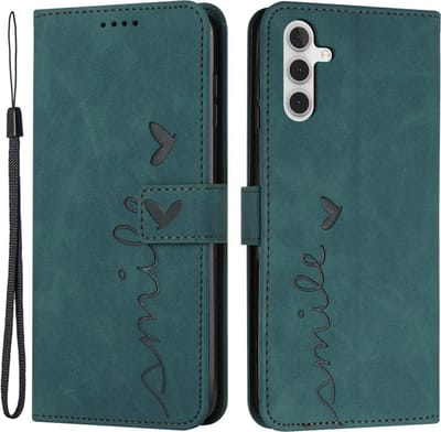 Coverup Hoesje - Geschikt voor Samsung Galaxy S23 FE Hoesje - Coverup Smile Book Case - Groen
