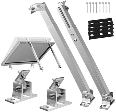 Homtas Zonnepaneel Beugel - voor Zonnepanelen Balkon - Zonnepaneel Montage - Aluminium - Hoek 15 - 30 - Montageset - Zilver