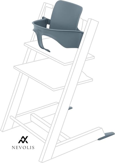 Nevolis Baby Set van Stokke Fjord Blue - Verander de Tripp Trapp stoel in een kinderstoel - Afneembare zitting voor 6-36 maanden - Compatibel met Tripp Trapp-modellen na mei 2006 .