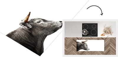 Keukenloper - Loper keuken - Schotse hooglander - Koe - Goud - 120x50 cm - Keukenloper vinyl