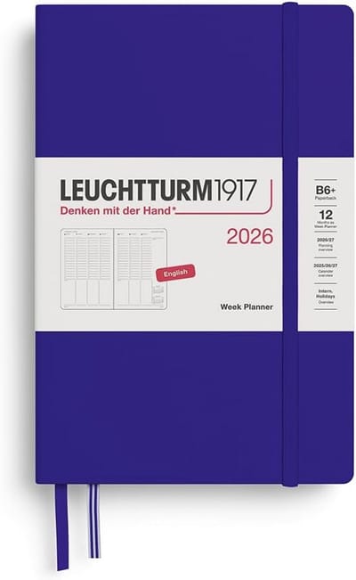 Weekplanner Paperback B6+ 2026 Engels - Overzichtelijke planning met ruimte voor afspraken en notities