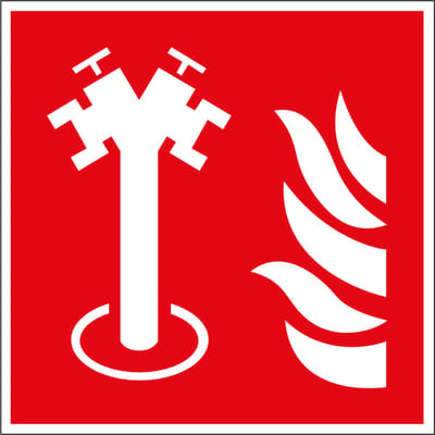 Ondergrondse brandkraan sticker 50 x 50 mm - 10 stuks per kaart