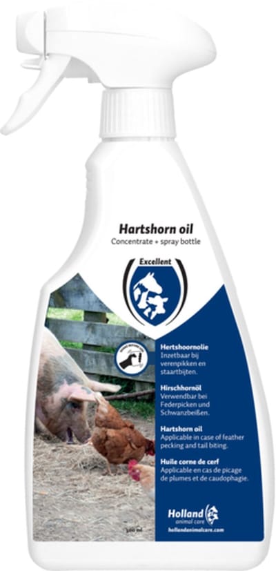 Excellent Pets Hersthoorn Geur Spray 500 ml - Tegen verenpikken bij kippen - Anti Staartbijten Varkens en Biggen - Voorkomt vechten van Biggen - Voorkomt Stress en Verwondingen