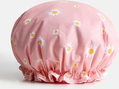 Go Go Gadget - "Dubbele-laag-Douchemuts - Shower Cap - Pink Daisy - Waterdicht - Badmuts - Bedekking voor Vrouwenhaar - Doucheaccessoires"