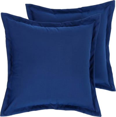Homescapes buitenkussens – set van 2 tuinkussens & sierkussens voor tuin – waterafstotend & weerbestendig – 45x45 cm – donkerblauw – voor tuin & terras