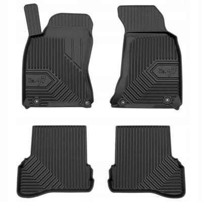 Frogum No.77 - Automatten set - Geschikt voor VW Passat B5 1996-2005 - Ronde drukklemmen (stopery) - 3D TPE Rubber - 4-delig - Zwart