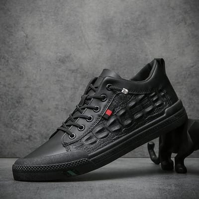Chaussures Homme Nouvelles Chaussures Polyvalentes Blanches Chaussures Vulcanisées Homme Chaussures de Planche Décontractées Chaussures Plates à Enfiler Chaussures d'Été Respirantes en Cuir 42 noir