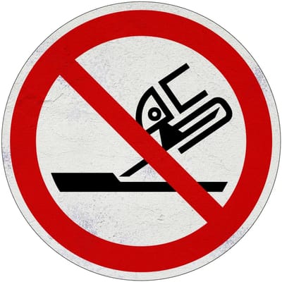 Niet slijpen verbodsbord - P032 | Sign Again materiaal | 10 cm